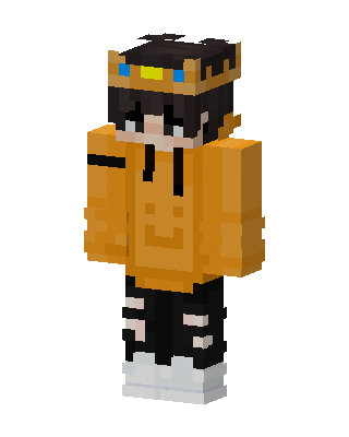 Crowned Orange Hoodie skin, 3D preview