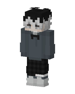 Gray Hoodie Boy skin, 3D preview