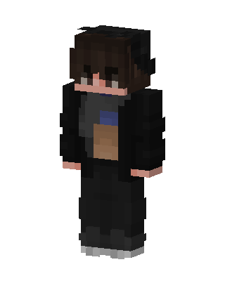 Dark Hoodie Boy skin, 3D preview