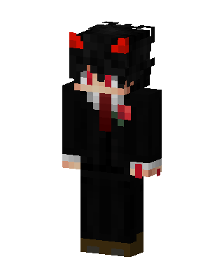 Black Anime Boy skin, 3D preview