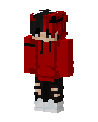 Red Hoodie Boy skin, 3D preview