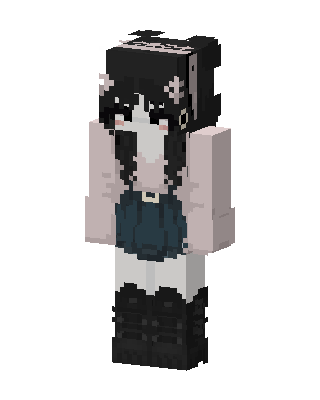 Gothic Cat Girl skin, 3D preview