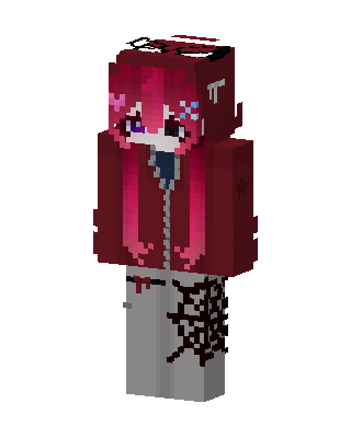 Crimson Hoodie Girl Minecraft skin