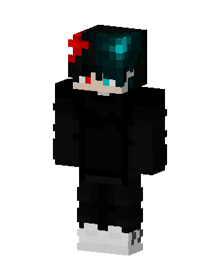 Teal Hair Hoodie skin, 3D preview