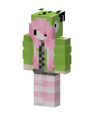 Dino Hoodie Girl skin, 3D preview
