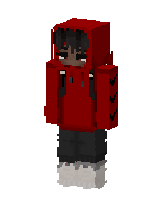 Red Hoodie Boy skin, 3D preview