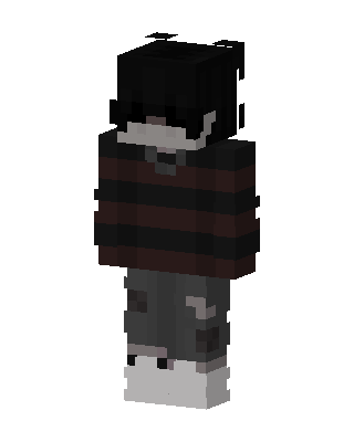 Grunge Striped Hoodie skin, 3D preview