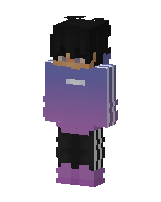 Purple Gradient Hoodie skin, 3D preview