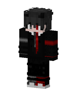 Crimson Hoodie Boy skin, 3D preview