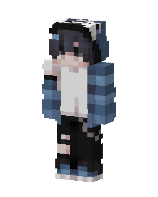 Blue Hoodie Boy skin, 3D preview
