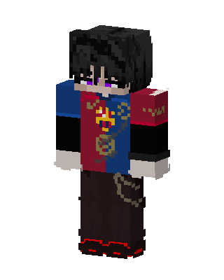 Red Anime Boy skin, 3D preview