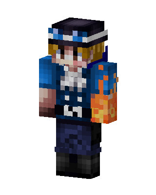 Blue Anime Boy skin, 3D preview