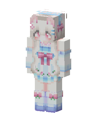 Pastel Bow Girl skin, 3D preview