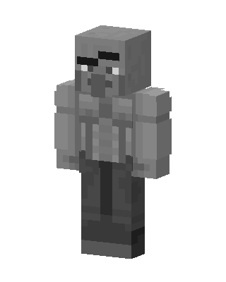 Gray Villager skin, 3D preview