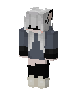 Gray Masked Hoodie Minecraft e-girl skin