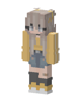 Gold Anime Girl skin, 3D preview