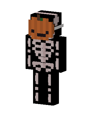 Pumpkin Skeleton Minecraft skin
