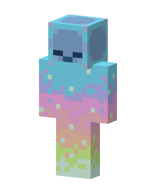 Cyan Cutie Girl skin, 3D preview