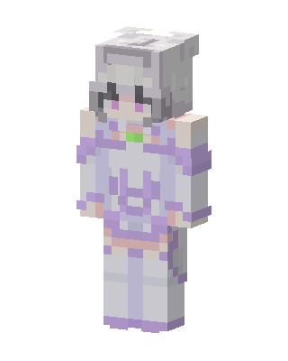 White Cutie Girl Minecraft pastel skin