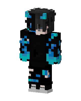 Blue Flame Hoodie skin, 3D preview