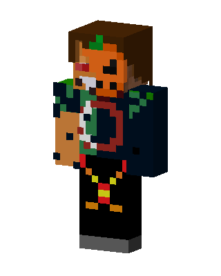 Pumpkin Backpacker skin, 3D preview
