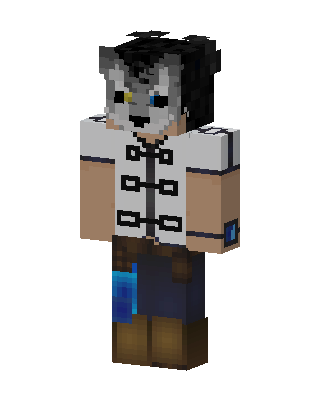 White Animal Boy skin, 3D preview