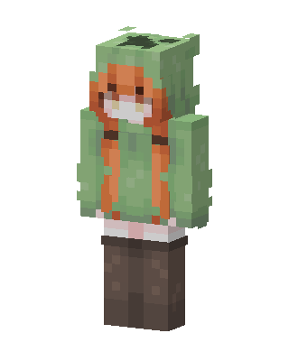 Green Hoodie Girl skin, 3D preview