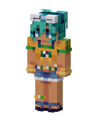 Teal Player Girl skin, 3D preview