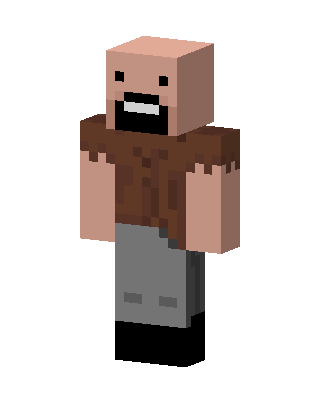 Bald Brown Vest skin, 3D preview