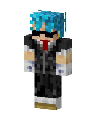 Blue Hair Suit skin, 3D preview