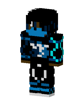 Neon Blue Hoodie skin, 3D preview