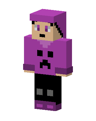 Purple Creeper Hoodie skin, 3D preview