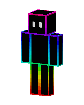 Rainbow Outline skin, 3D preview