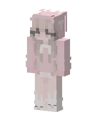 Pink Hoodie Girl skin, 3D preview