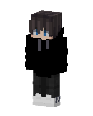 Black Hoodie Boy skin, 3D preview