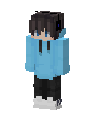 Blue Hoodie Gamer Minecraft skin