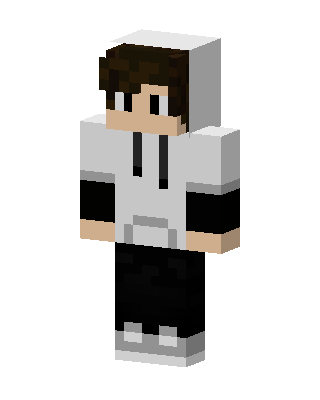 White Hoodie Boy skin, 3D preview