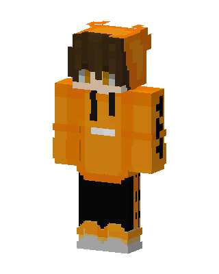 Orange Hoodie Boy skin, 3D preview