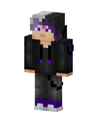 Purple Hoodie Boy skin, 3D preview