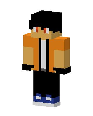 Orange Hoodie Boy skin, 3D preview
