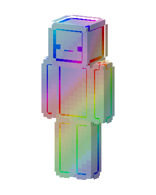 Rainbow Outline skin, 3D preview