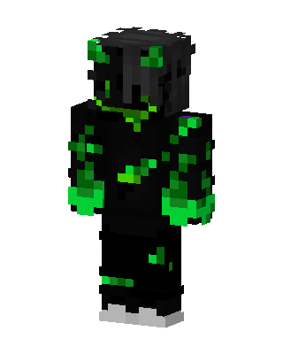 Black Glowing Villain Boy Minecraft creeper skin