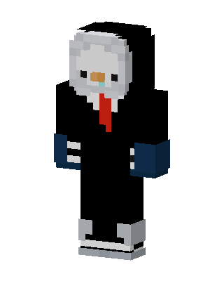 Suited Seal Hoodie skin, 3D preview