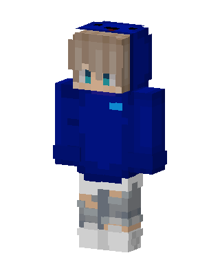 Blue Hoodie Boy skin, 3D preview