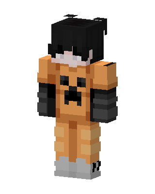 Creeper Hoodie Boy skin, 3D preview