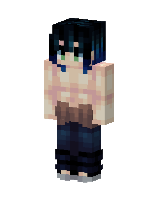 Blue Anime Boy skin, 3D preview