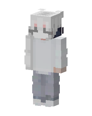 White Hoodie Boy skin, 3D preview