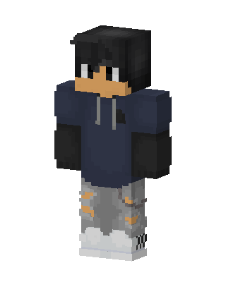 Navy Hoodie Boy skin, 3D preview