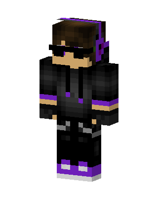 Purple Hoodie Gamer skin, 3D preview