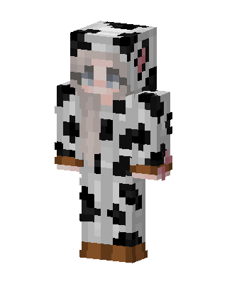 Cow Onesie Girl skin, 3D preview